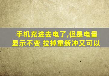 手机充进去电了,但是电量显示不变 拉掉重新冲又可以